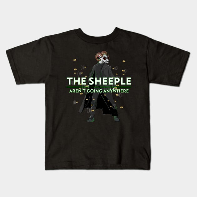 Sheeple arent Going Anywhere Black Sheep Kids T-Shirt by Trendy Black Sheep